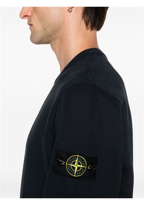 brushed organic cotton fleece sweatshirt man navy STONE ISLAND | K2S15 6100028 S0A20V0020
